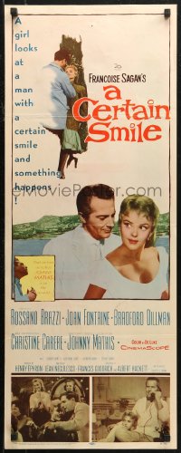 7b1350 CERTAIN SMILE insert 1958 Carere has affair with Joan Fontaine's husband Rossano Brazzi!