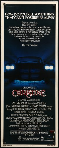 7b1354 CHRISTINE int'l insert 1983 written by Stephen King, directed by John Carpenter, creepy car image