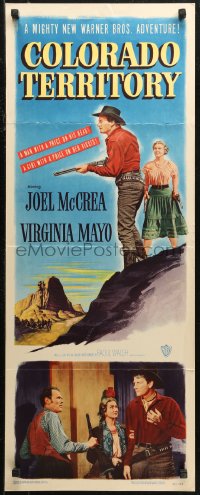 7b1358 COLORADO TERRITORY insert 1949 Virginia Mayo, Joel McCrea is a man with a price on his head!