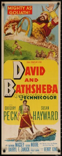 7b1366 DAVID & BATHSHEBA insert 1951 Biblical Gregory Peck broke God's commandment for sexy Susan Hayward