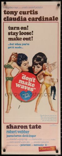 7b1369 DON'T MAKE WAVES insert 1967 Tony Curtis, Sharon Tate, Claudia Cardinale!