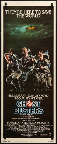 7b1385 GHOSTBUSTERS int'l insert 1984 Bill Murray, Aykroyd & Harold Ramis are here to save the world!