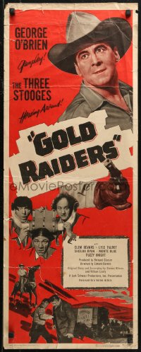 7b1390 GOLD RAIDERS insert 1951 Three Stooges, Moe Howard, Larry Fine, & Shemp Howard, ultra rare!