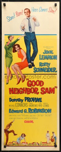 7b1391 GOOD NEIGHBOR SAM insert 1964 Jack Lemmon with sexy Romy Schneider & Dorothy Provine!