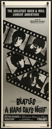 7b1399 HARD DAY'S NIGHT insert R1982 image of The Beatles in their first film, rock & roll classic!