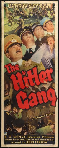 7b1411 HITLER GANG insert 1944 one of the greatest World War II propaganda movie posters, rare!