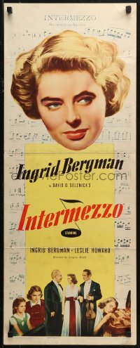 7b1416 INTERMEZZO insert R1947 close up of violinist Leslie Howard & young Ingrid Bergman!