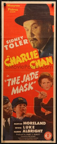 7b1417 JADE MASK insert 1944 Sidney Toler as detective Charlie Chan, Edwin Luke, Mantan Moreland!