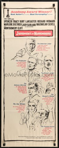 7b1420 JUDGMENT AT NUREMBERG insert 1961 Spencer Tracy, Judy Garland, Burt Lancaster, Dietrich!