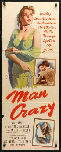 7b1439 MAN CRAZY insert 1953 great full-length artwork of very sexy bad girl Irene Anders!