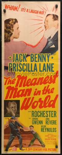 7b1446 MEANEST MAN IN THE WORLD insert 1943 Jack Benny slapped by Priscilla Lane, plus Rochester!