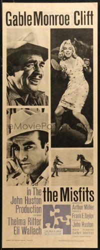7b1450 MISFITS insert 1961 Clark Gable, Montgomery Clift & ping-ponging sexy Marilyn Monroe!