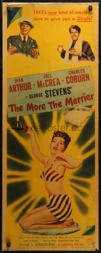 7b1451 MORE THE MERRIER insert 1943 sexy Jean Arthur, Joel McCrea, Charles Coburn, George Stevens!