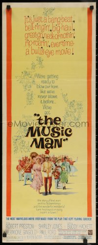 7b1454 MUSIC MAN insert 1962 Robert Preston, Shirley Jones, art of parade, classic musical!