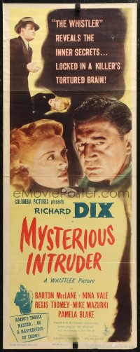 7b1457 MYSTERIOUS INTRUDER insert 1946 Richard Dix finds where The Whistler made his first mistake!