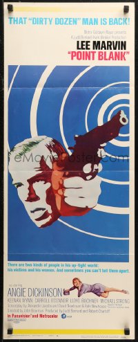 7b1471 POINT BLANK insert 1967 cool art of Lee Marvin, Angie Dickinson, John Boorman film noir!