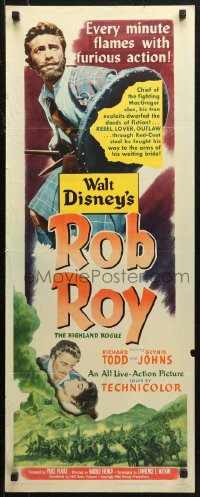 7b1484 ROB ROY insert 1954 Disney, art of Richard Todd as The Scottish Highland Rogue!
