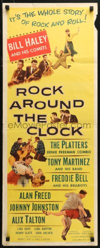 7b1485 ROCK AROUND THE CLOCK insert 1956 Bill Haley & His Comets, The Platters, Alan Freed, rare!