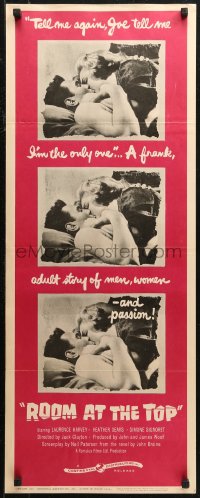 7b1490 ROOM AT THE TOP insert 1959 Laurence Harvey loves Heather Sears AND Simone Signoret!