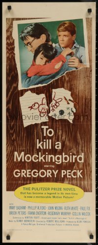 7b1531 TO KILL A MOCKINGBIRD insert 1963 Gregory Peck classic, from Harper Lee's famous novel!