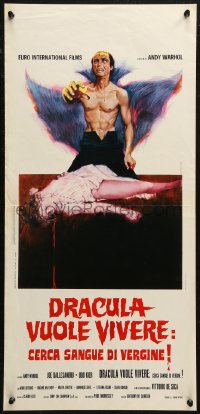 7b0629 ANDY WARHOL'S DRACULA Italian locandina 1974 cool art of vampire Udo Kier as Dracula by Iaia!