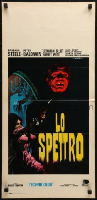 7b0702 GHOST Italian locandina R1970 art of scared Barbara Steele firing gun by Enrico De Seta!