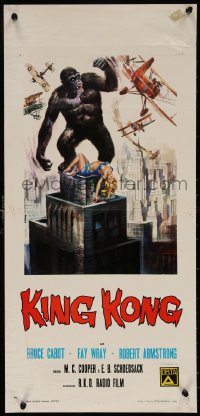 7b0733 KING KONG Italian locandina R1973 different Casaro art of the giant ape with sexy Fay Wray!