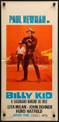 7b0749 LEFT HANDED GUN Italian locandina R1970 different art of Newman as Billy the Kid by Piovano!
