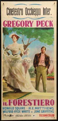 7b0763 MAN WITH A MILLION Italian locandina 1954 Mark Twain, Giorgio Olivetti art of Gregory Peck!
