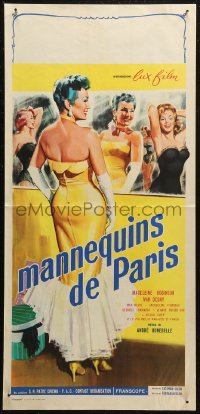 7b0765 MANNEQUINS OF PARIS Italian locandina 1957 Andre Hunebelle's Mannequins de Paris, different!