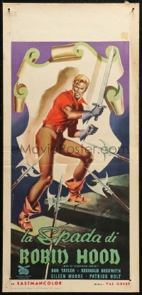 7b0773 MEN OF SHERWOOD FOREST Italian locandina 1956 art of Don Taylor as Robin Hood by Symeoni!