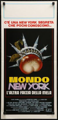 7b0778 MONDO NEW YORK Italian locandina 1989 Harvey Keith, different wacky art by Symeoni!