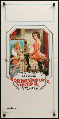 7b0782 MORBOSAMENTE VOSTRA Italian locandina 1985 Aller art of sexy mostly naked Karin Schubert!