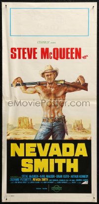 7b0788 NEVADA SMITH Italian locandina R1970s completely different art of Steve McQueen and shotgun!
