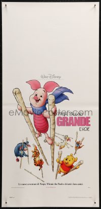 7b0805 PIGLET'S BIG MOVIE Italian locandina 2003 Winnie the Pooh, Tigger & more on stilts!