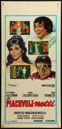7b0809 PLEASANT NIGHTS Italian locandina 1966 Le Piacevoli Notti, Vittorio Gassman, Lollobrigida!