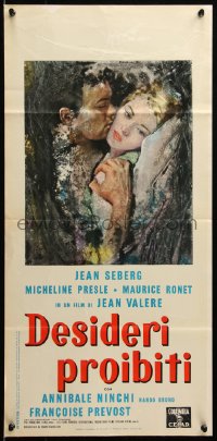 7b0865 TIME OUT FOR LOVE Italian locandina 1962 Donelli art of Jean Seberg & Maurice Ronet!