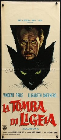 7b0867 TOMB OF LIGEIA Italian locandina 1965 Vincent Price, Roger Corman, Edgar Allan Poe, cool cat!