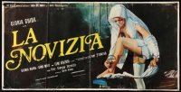 7b0620 LA NOVIZIA Italian 15x30 1975 outrageous art of half-naked nun Gloria Guida by Luca Crovato!