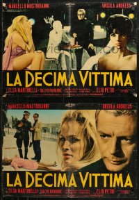 7b1033 10th VICTIM group of 2 Italian 19x27 pbustas 1965 Marcello Mastroianni, Ursula Andress!