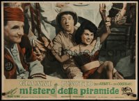 7b1042 ABBOTT & COSTELLO MEET THE MUMMY Italian 20x27 pbusta 1959 different image of Lou & King!