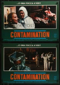 7b0964 ALIEN CONTAMINATION group of 7 Italian pbustas 1980 completely different sci-fi horror images!