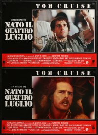 7b0932 BORN ON THE FOURTH OF JULY group of 8 Italian 18x25 pbustas 1989 Oliver Stone, Tom Cruise!