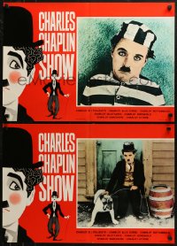 7b0934 CHARLES CHAPLIN SHOW group of 8 Italian 18x26 pbustas 1972 different images of the legend!