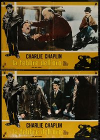 7b0966 GOLD RUSH group of 7 Italian 18x26 pbustas R1970s Charlie Chaplin classic, different images!