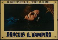 7b1056 HORROR OF DRACULA Italian 18x27 pbusta R1970 Hammer, close-up of vampire Christopher Lee!