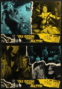 7b0987 I SAW WHAT YOU DID group of 6 Italian 19x27 pbustas 1965 Joan Crawford, William Castle!