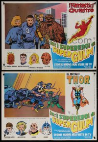 7b1029 I SUPEREROI DI SUPER GULP group of 3 Italian 19x26 pbustas 1979 Spider-Man, Fantastic Four, Thor, Marvel Comics!