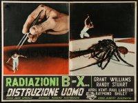 7b1060 INCREDIBLE SHRINKING MAN Italian 20x26 pbusta 1960 w/Grant Williams fighting giant spider!