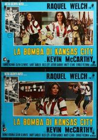 7b0907 KANSAS CITY BOMBER group of 10 Italian 18x26 pbustas 1973 sexy roller derby girl Raquel Welch!
